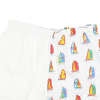 PARAH Mens Shorts White & Multicolour Sailing Boat Casual L W30 Summer
