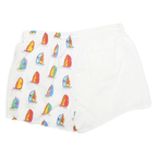 PARAH Mens Shorts White & Multicolour Sailing Boat Casual L W30 Summer
