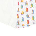 PARAH Mens Shorts White & Multicolour Sailing Boat Casual L W30 Summer