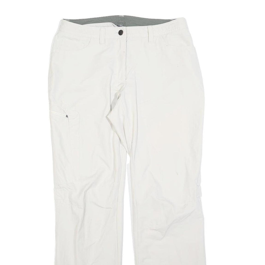 ODLO Womens Polyester White Regular Fit Straight Trousers W30 L32 Zip Closure