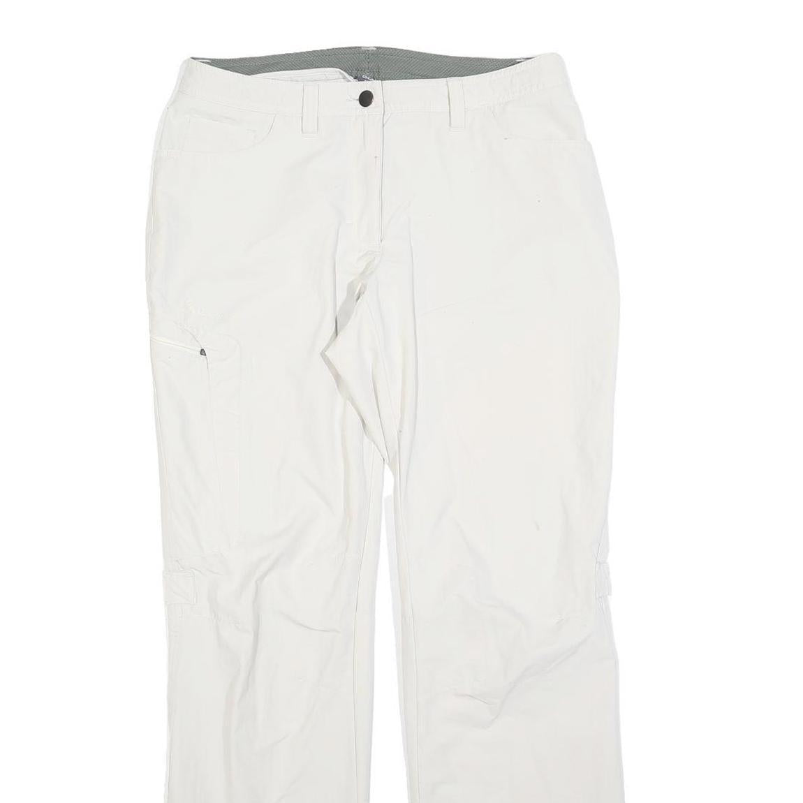 ODLO Womens Polyester White Regular Fit Straight Trousers W30 L32 Zip Closure