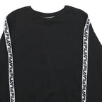 FILA Boys Black Sweatshirt XL Crew Neck Cotton Blend Logo Tape