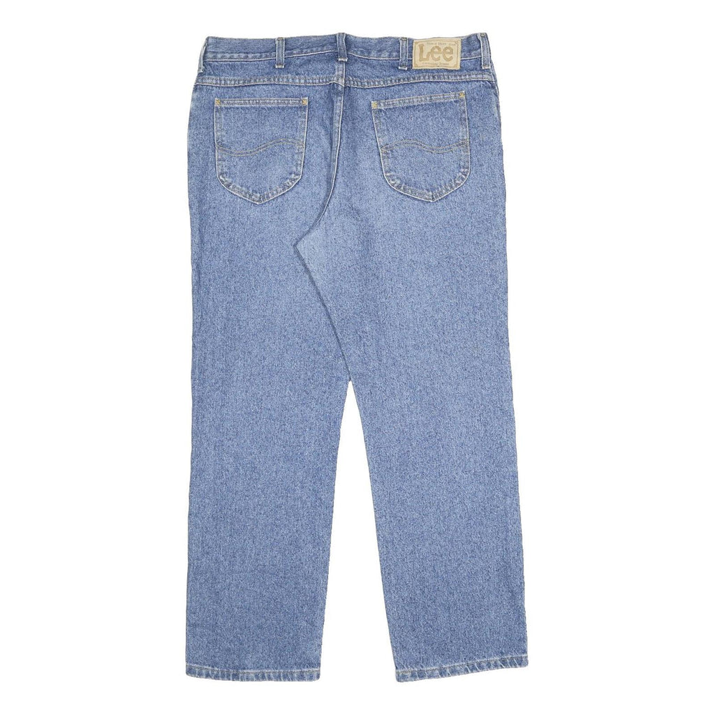 LEE Mens Jeans Blue Regular Straight Denim Medium W38 L30 Classic Zip Pockets