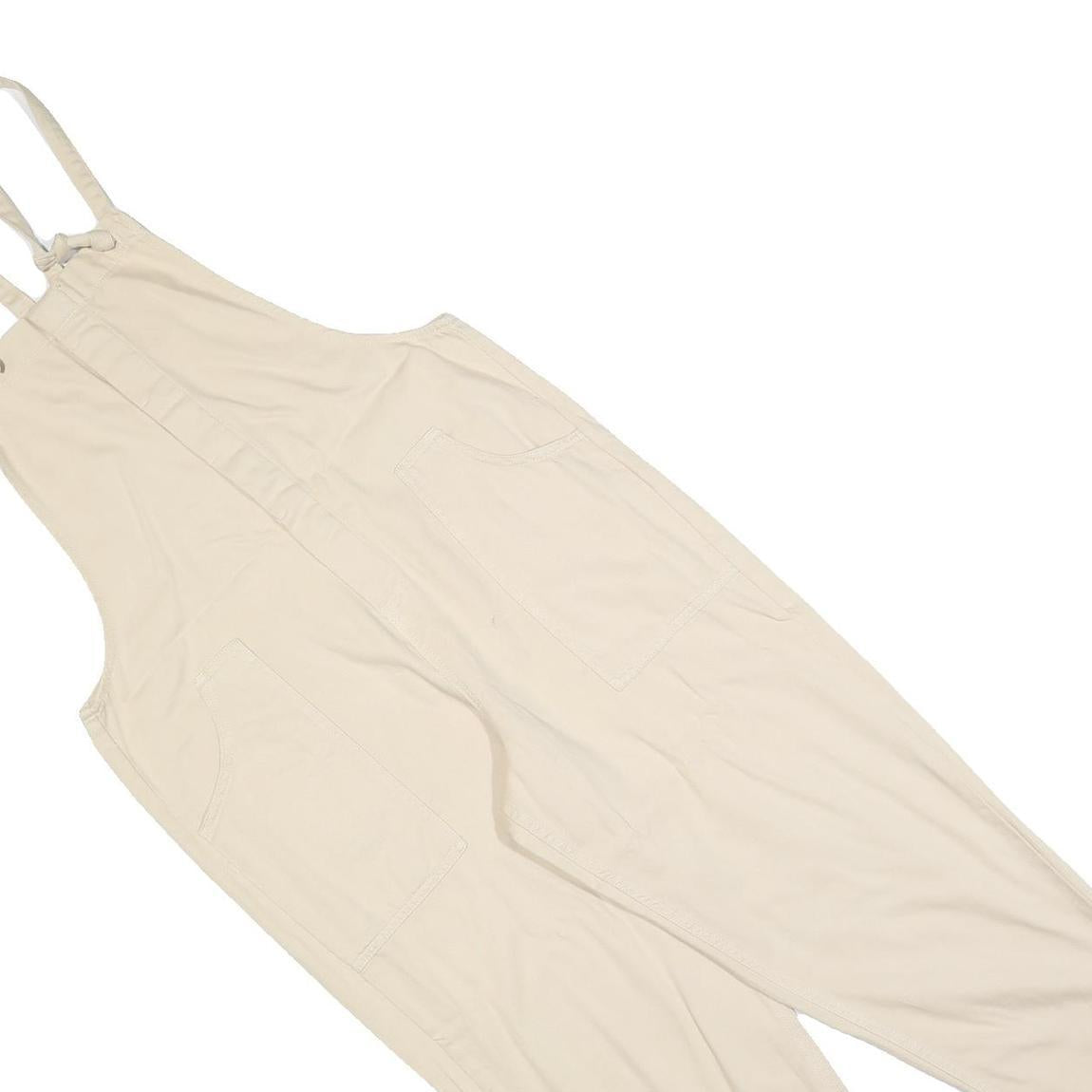 CLOCKHOUSE Womens Cream Dungarees Regular Fit Cotton Blend L W36 L26 Casual