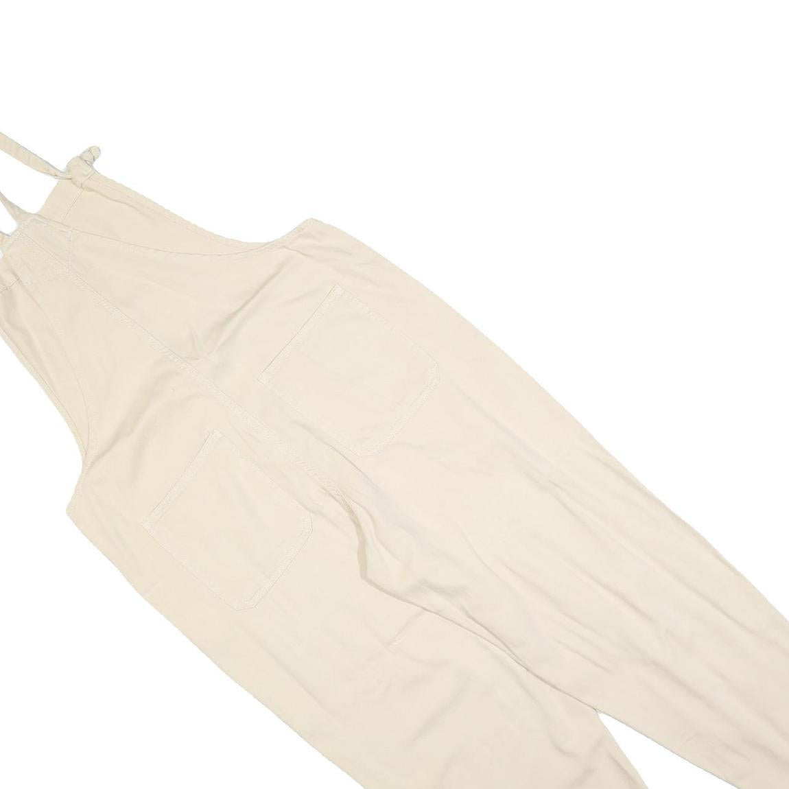 CLOCKHOUSE Womens Cream Dungarees Regular Fit Cotton Blend L W36 L26 Casual
