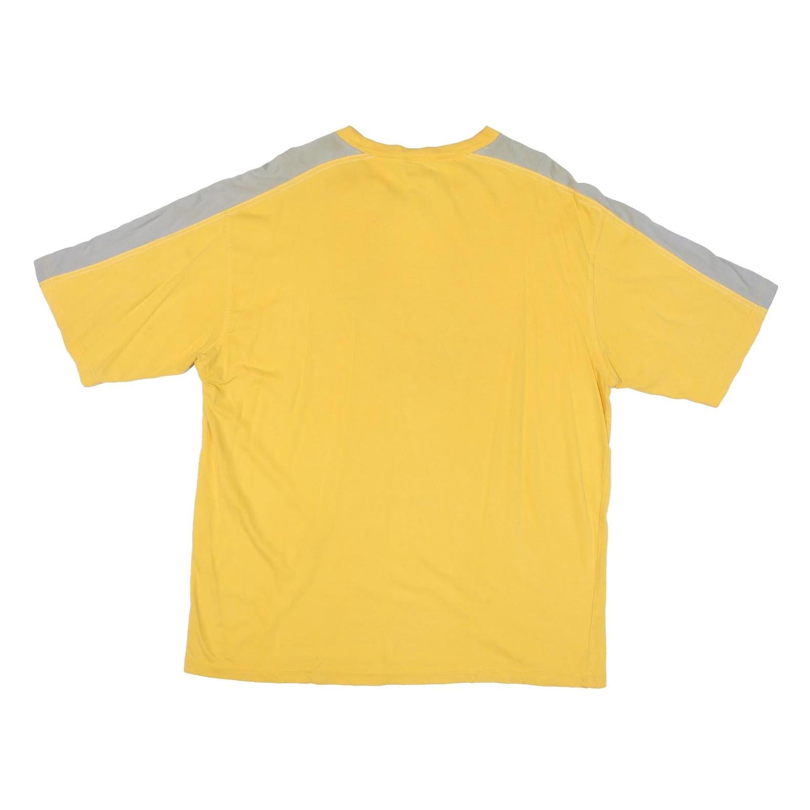 REEBOK Mens Yellow & Grey Classic T-Shirt L Short Sleeve Crew Neck Sports Casual