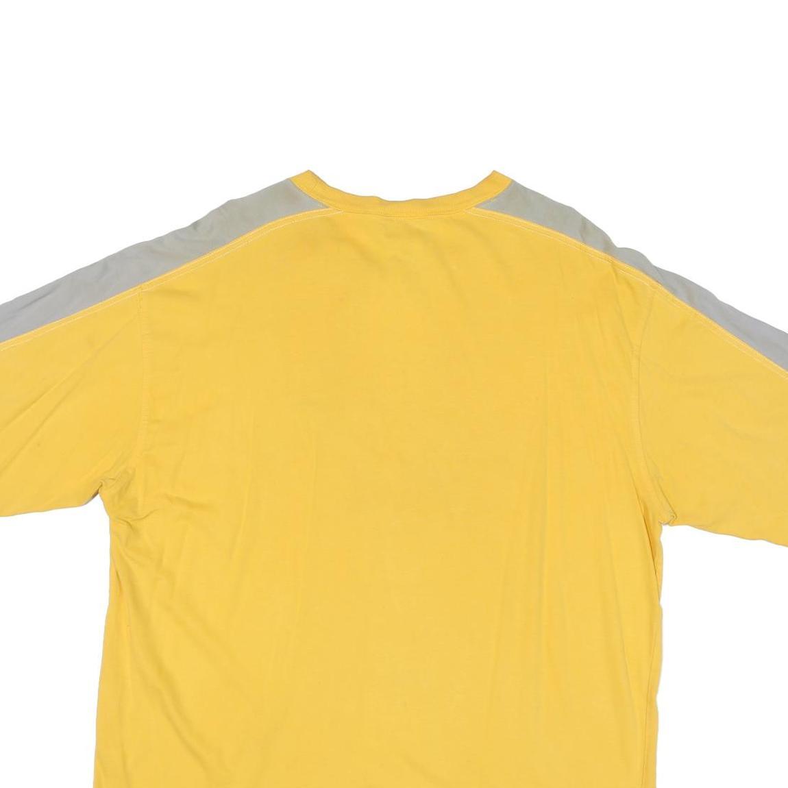 REEBOK Mens Yellow & Grey Classic T-Shirt L Short Sleeve Crew Neck Sports Casual