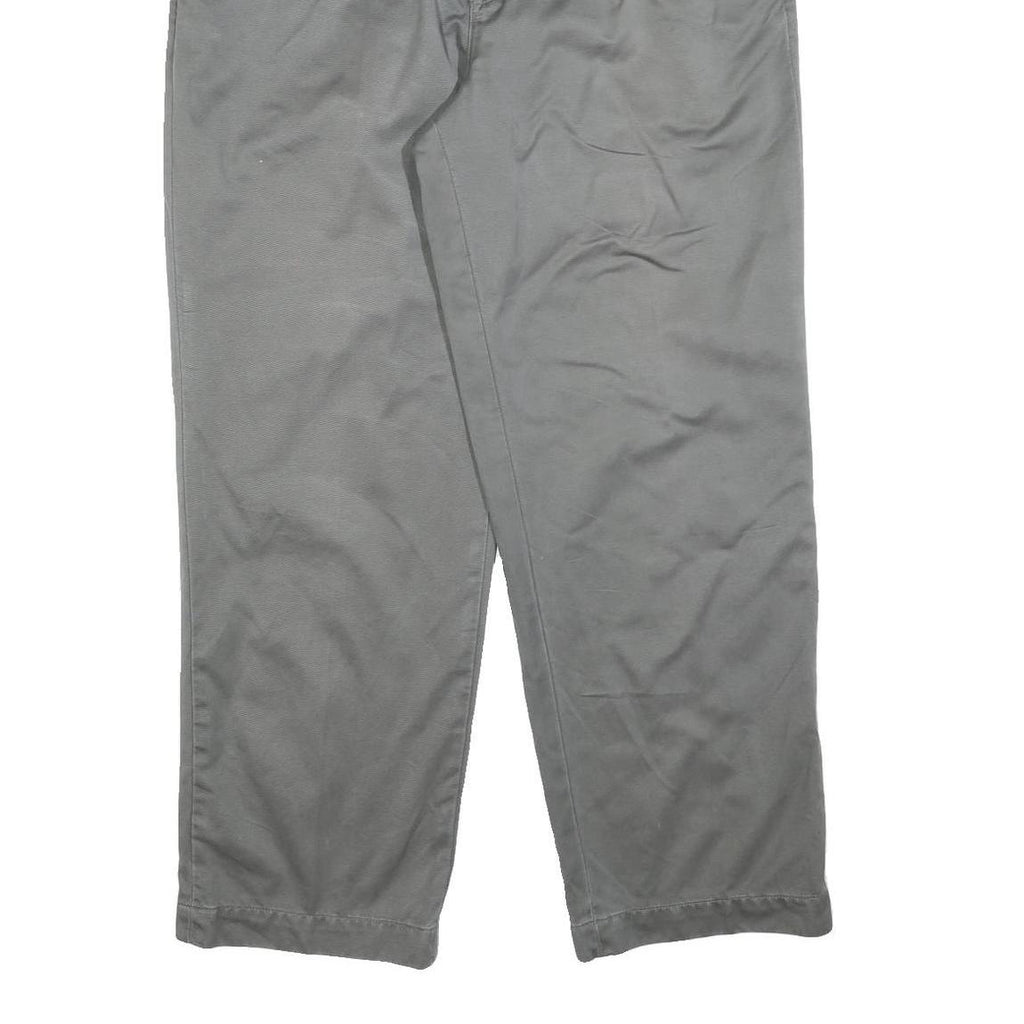 GAP Mens Cotton Blend Grey Relaxed Straight Trousers W35 L30 Casual Zip