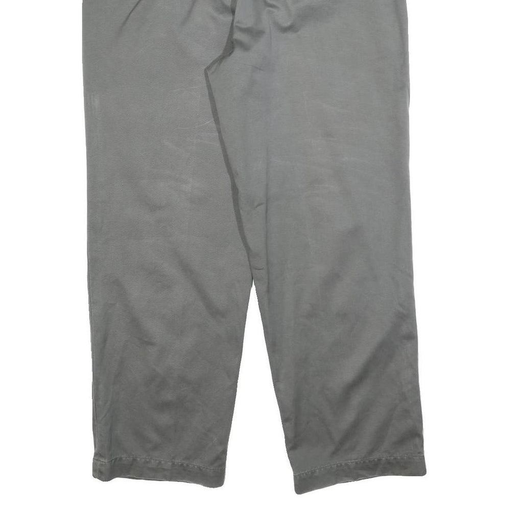 GAP Mens Cotton Blend Grey Relaxed Straight Trousers W35 L30 Casual Zip