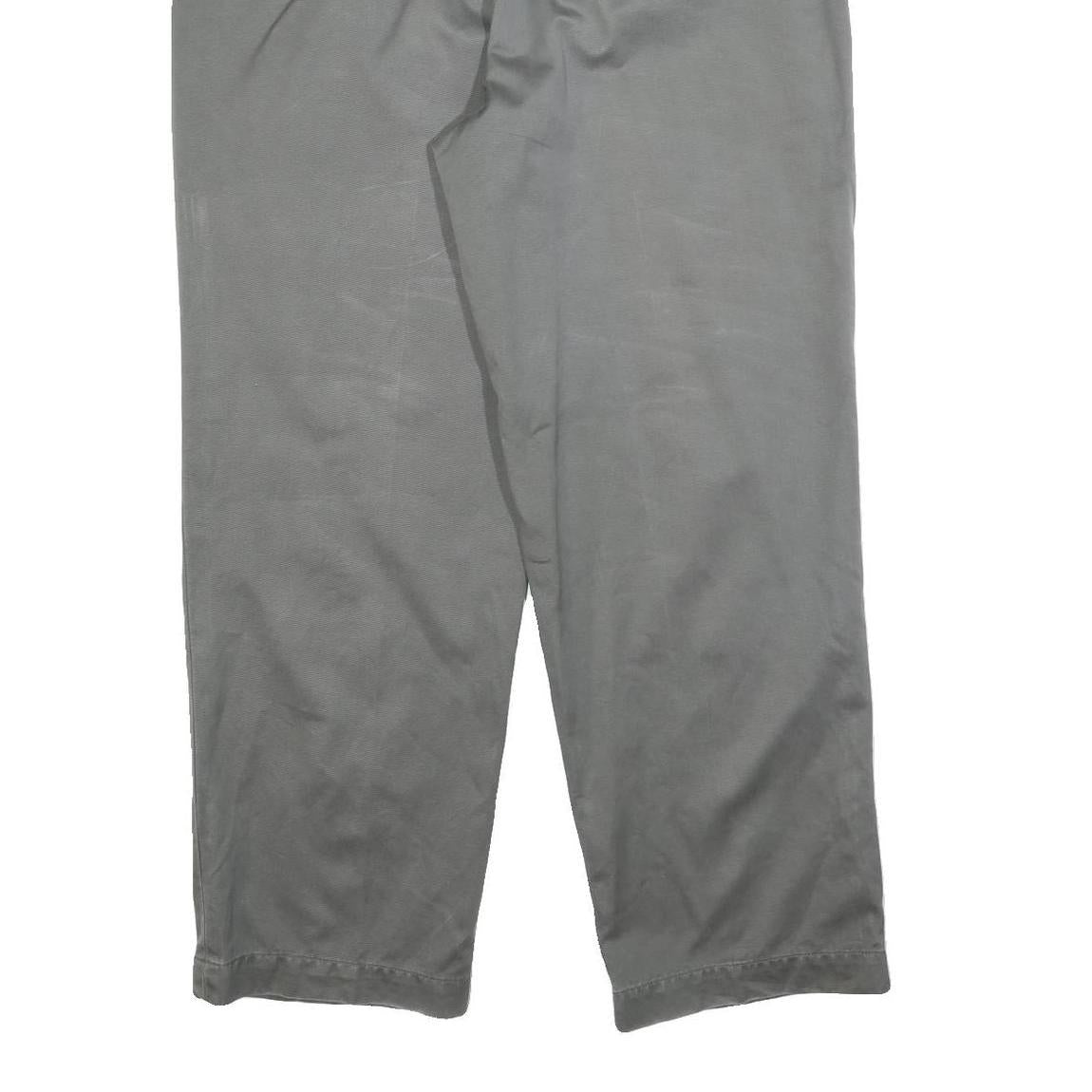 GAP Mens Cotton Blend Grey Relaxed Straight Trousers W35 L30 Casual Zip