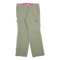 OCK Womens Beige Polyester Blend Regular Straight Trousers W34 L30 Outdoor Zip