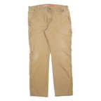 DICKIES Mens Beige Regular Fit Straight Leg Trousers W34 L32 Cotton Blend Zip