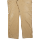 DICKIES Mens Beige Regular Fit Straight Leg Trousers W34 L32 Cotton Blend Zip