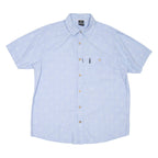 TRESPASS Mens Hawaiian Shirt Blue Long Sleeve L
