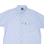 TRESPASS Mens Hawaiian Shirt Blue Long Sleeve L