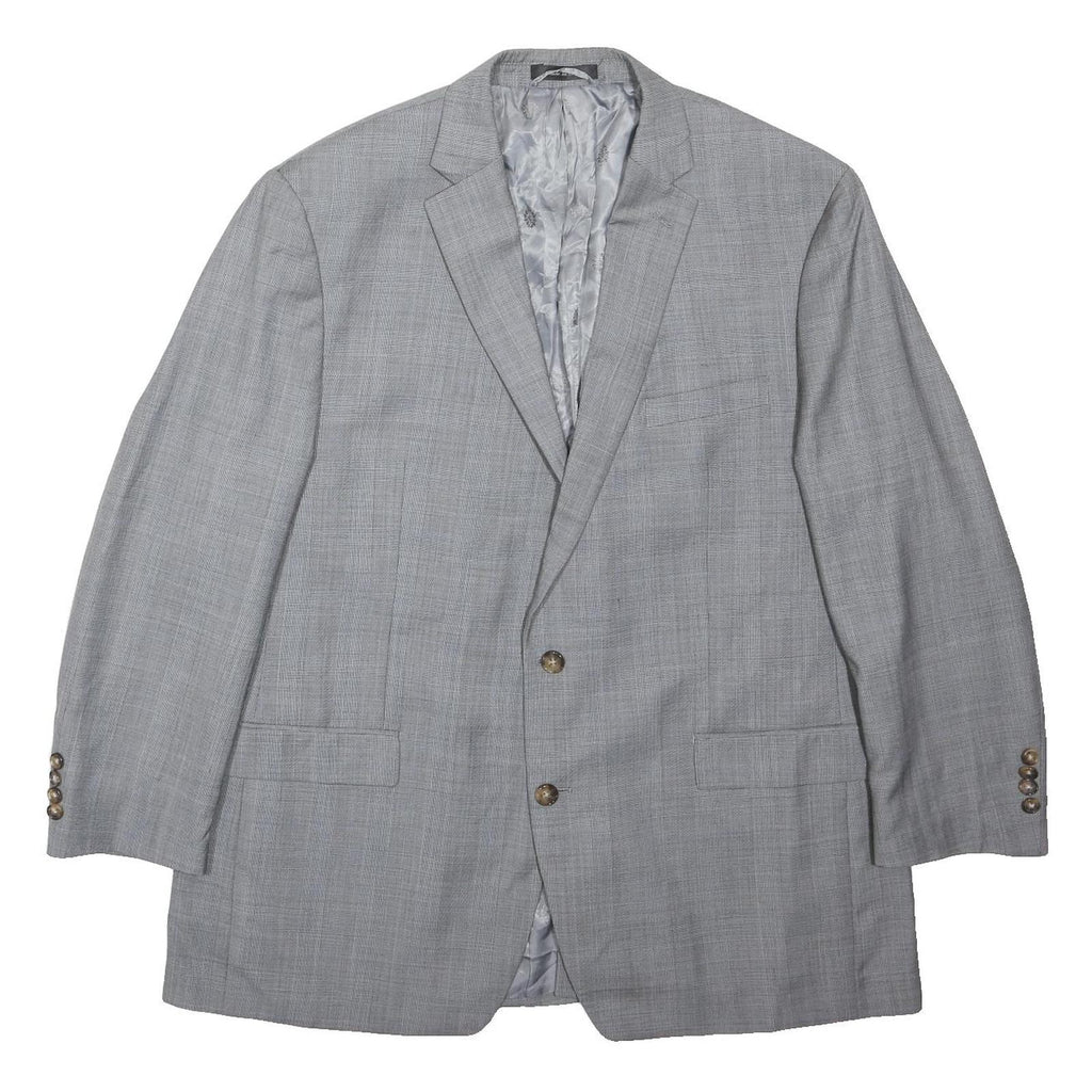 LAUREN RALPH LAUREN Womens Grey Wool Blend Jacket UK 20 Button Plain Classic Fit