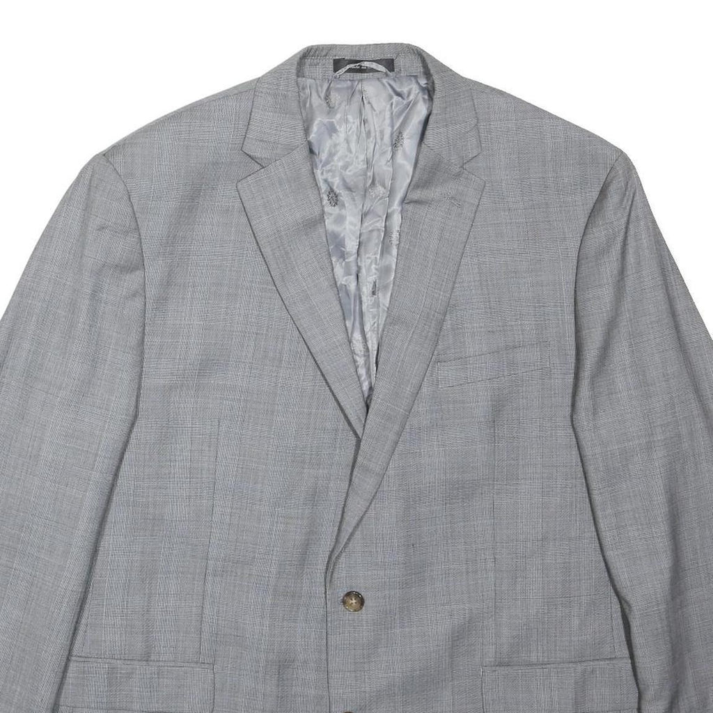 LAUREN RALPH LAUREN Womens Grey Wool Blend Jacket UK 20 Button Plain Classic Fit