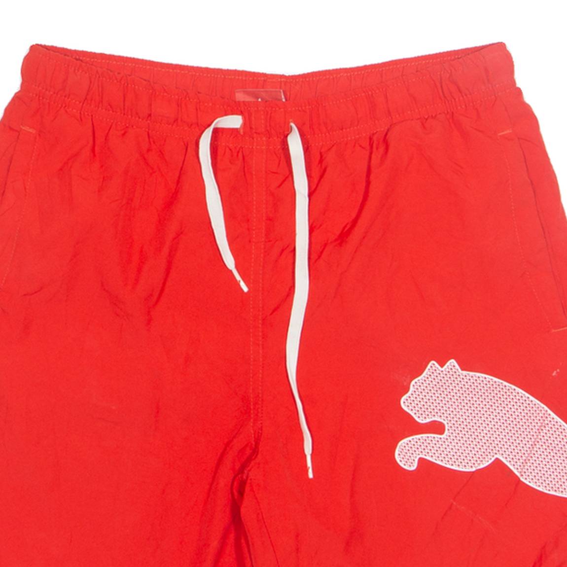 PUMA Mesh Lined Mens Swimming Shorts Red Relaxed M W28