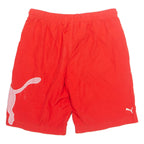 PUMA Mesh Lined Mens Swimming Shorts Red Relaxed M W28
