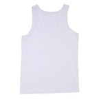 ELLESSE Mens White Cotton Blend Vest S Crew Neck Sleeveless Logo Print Casual
