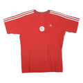 ADIDAS Mens Red & White Graphic T-Shirt L Short Sleeve Crew Neck Athletic