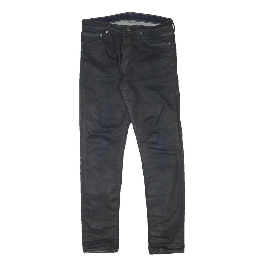 LEVI'S Mens Jeans Black Regular Skinny Denim Dark W32 L31 Zip Cotton Blend