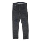 LEVI'S Mens Jeans Black Regular Skinny Denim Dark W32 L31 Zip Cotton Blend