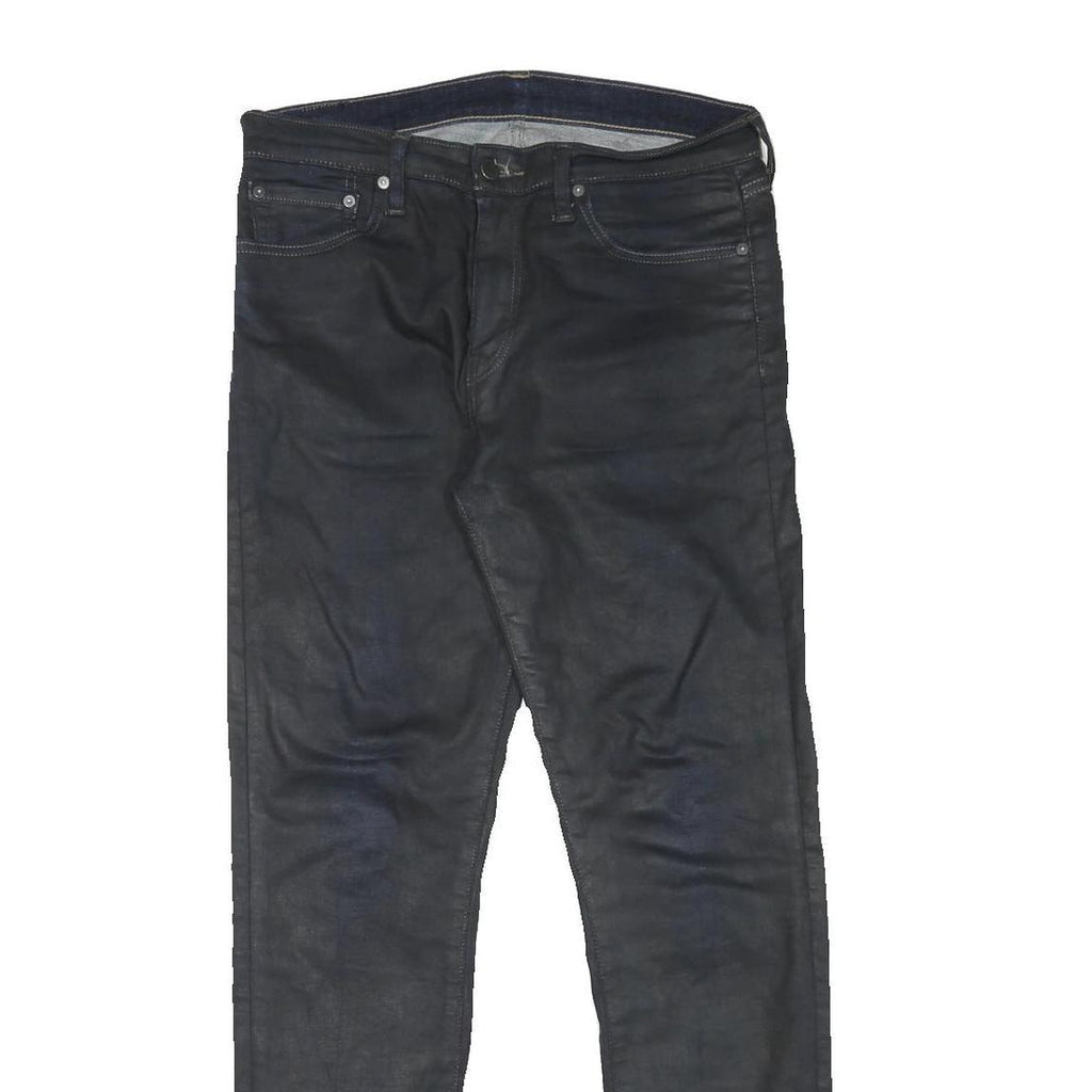 LEVI'S Mens Jeans Black Regular Skinny Denim Dark W32 L31 Zip Cotton Blend