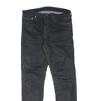 LEVI'S Mens Jeans Black Regular Skinny Denim Dark W32 L31 Zip Cotton Blend