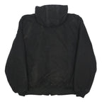 CARHARTT Mens Black Hooded Canvas Cotton Workwear Jacket M Zip Loose Fit