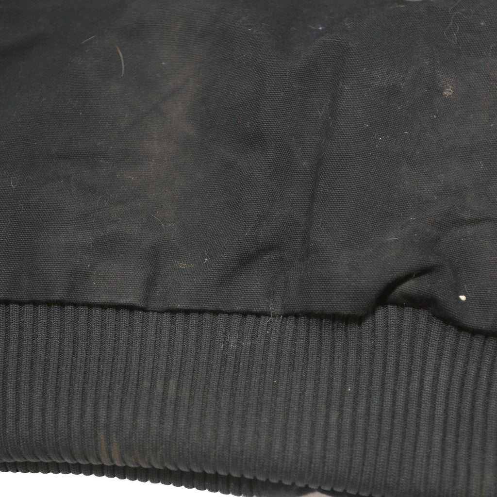 CARHARTT Mens Black Hooded Canvas Cotton Workwear Jacket M Zip Loose Fit