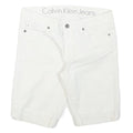 CALVIN KLEIN JEANS Mens White Casual Cotton Blend Regular Fit M W30 Shorts