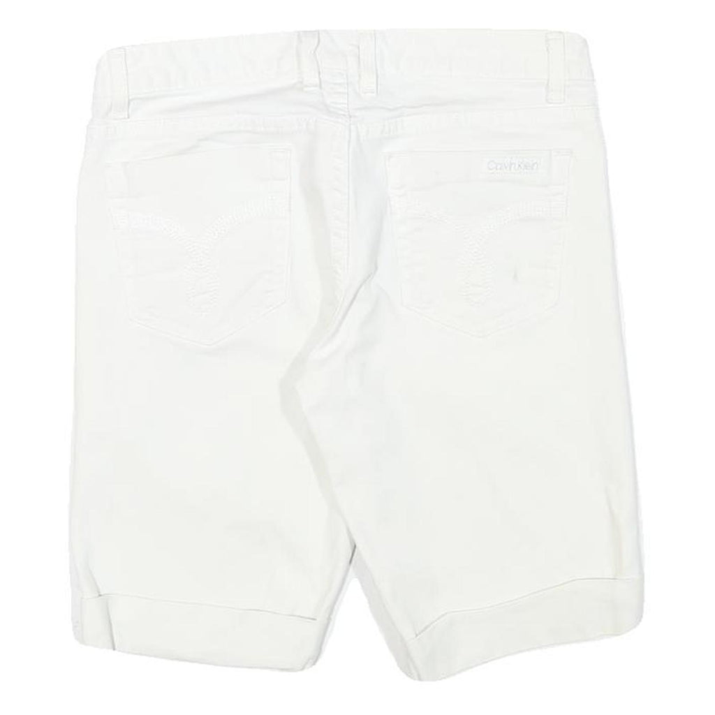 CALVIN KLEIN JEANS Mens White Casual Cotton Blend Regular Fit M W30 Shorts