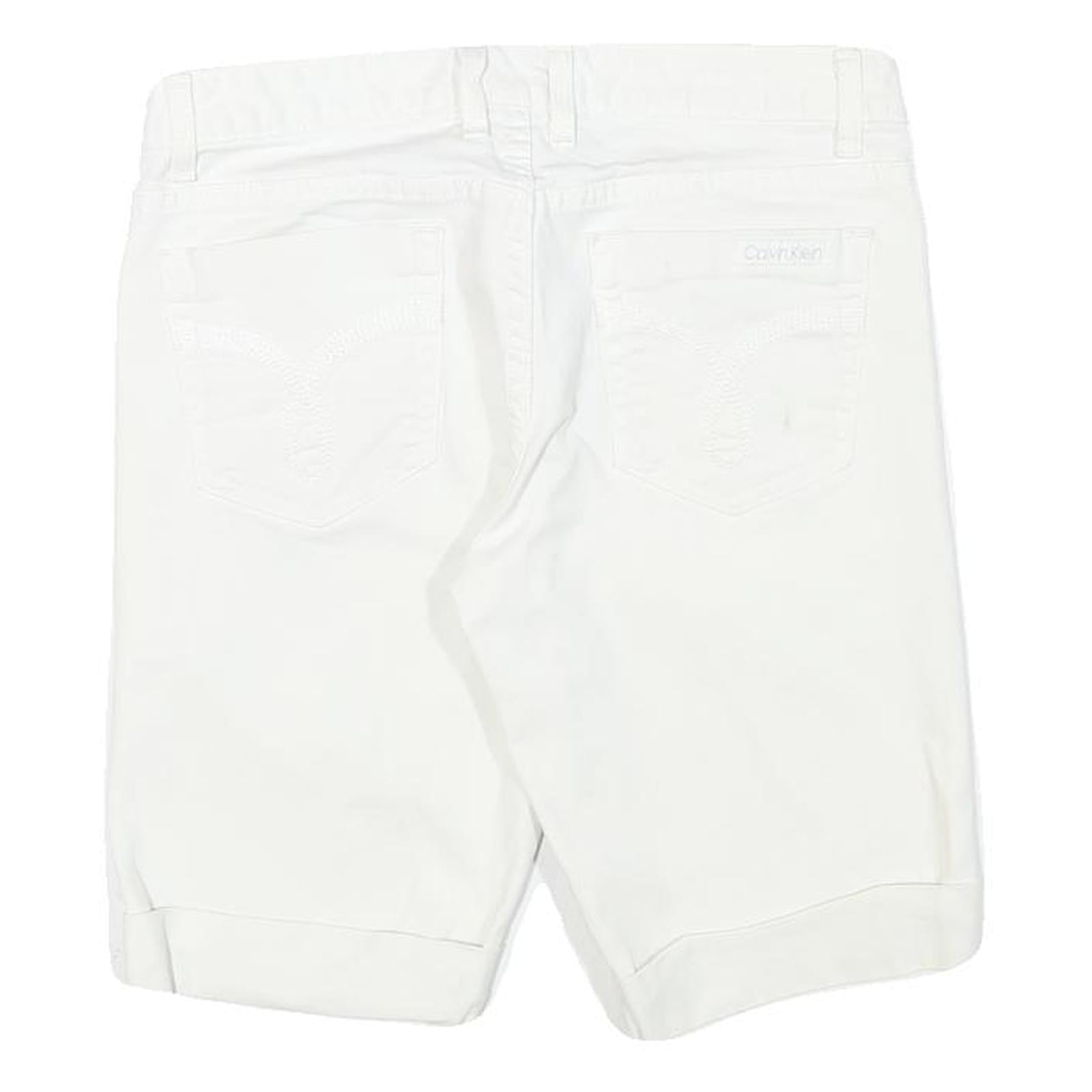 CALVIN KLEIN JEANS Mens White Casual Cotton Blend Regular Fit M W30 Shorts