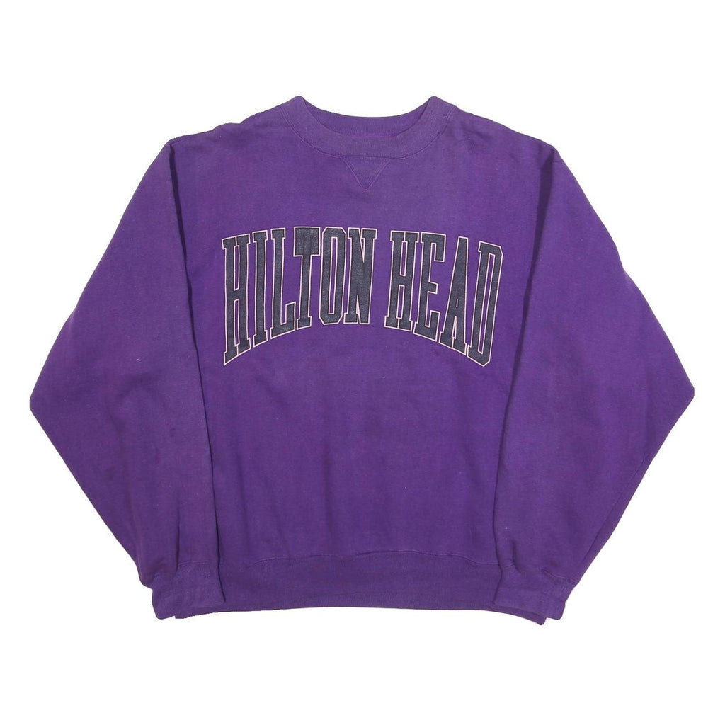 GALT SAND Mens Purple Hilton Head Crew Neck L Cotton Blend Sweatshirt