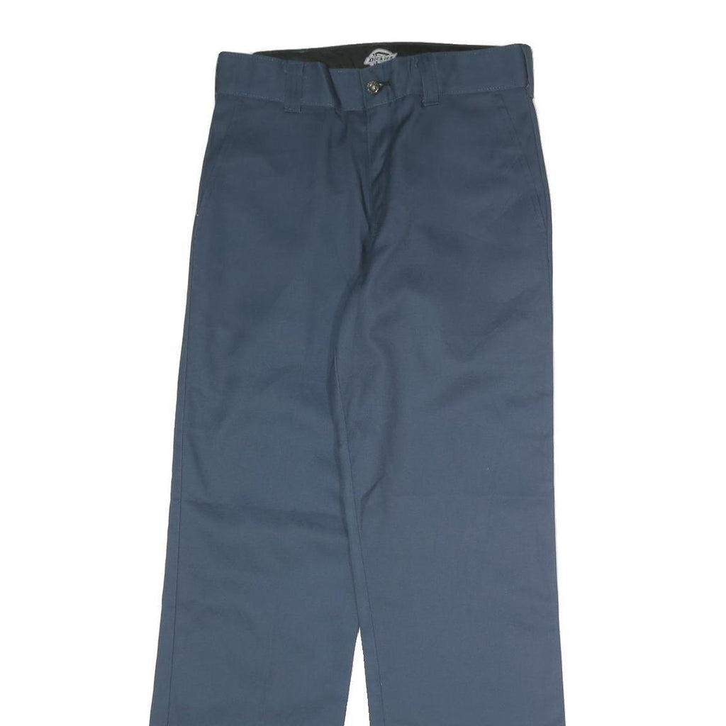 DICKIES Mens Polyester Blend Navy Regular Straight Trousers W30 L32 Workwear Zip