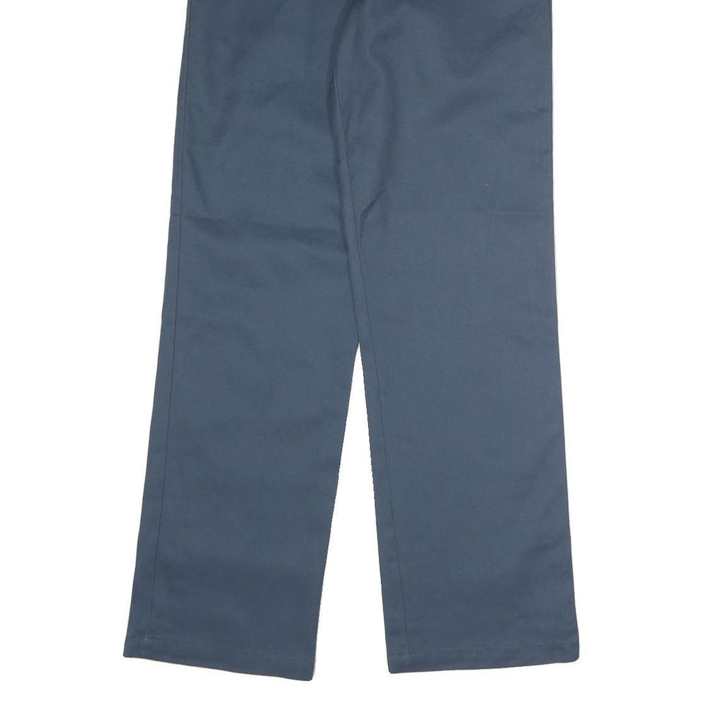 DICKIES Mens Polyester Blend Navy Regular Straight Trousers W30 L32 Workwear Zip