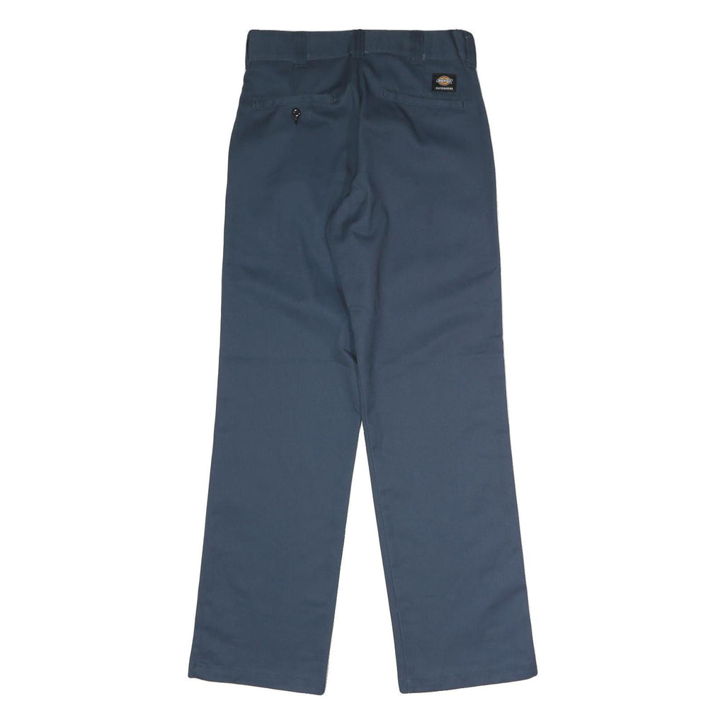 DICKIES Mens Polyester Blend Navy Regular Straight Trousers W30 L32 Workwear Zip