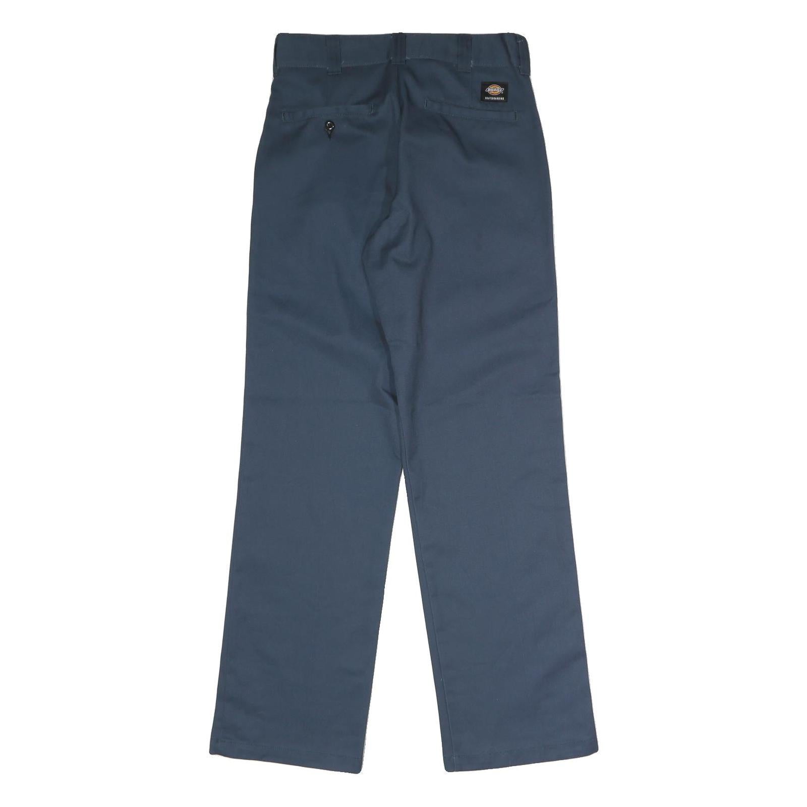 DICKIES Mens Polyester Blend Navy Regular Straight Trousers W30 L32 Workwear Zip