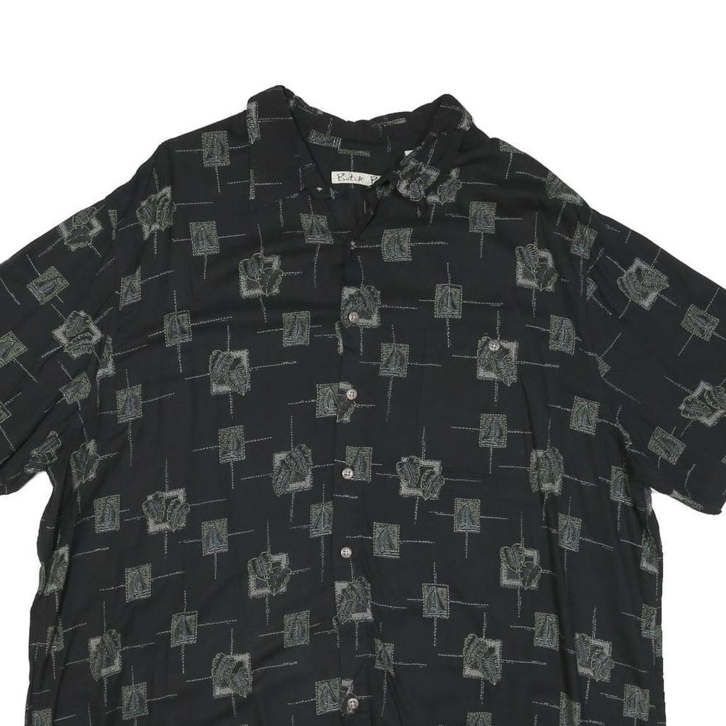 BATICK BAY Mens Black Pattern Rayon Shirt 2XL Casual Lightweight Summer Wear