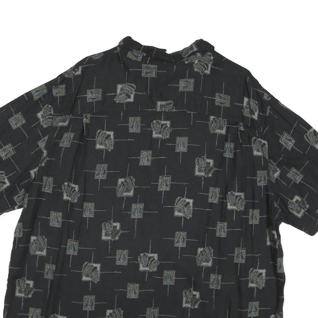 BATICK BAY Mens Black Pattern Rayon Shirt 2XL Casual Lightweight Summer Wear