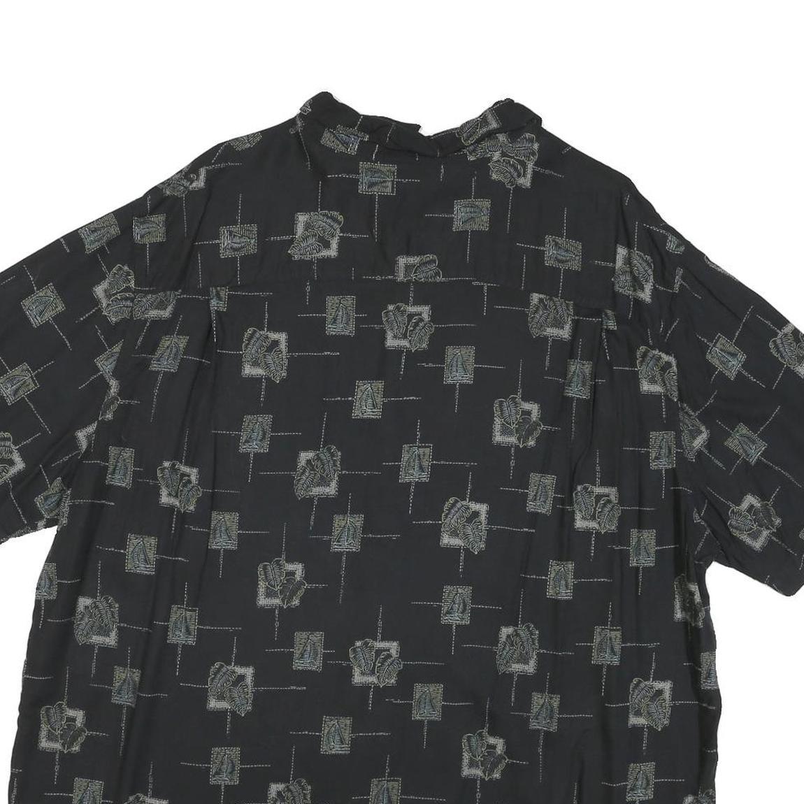 BATICK BAY Mens Black Pattern Rayon Shirt 2XL Casual Lightweight Summer Wear