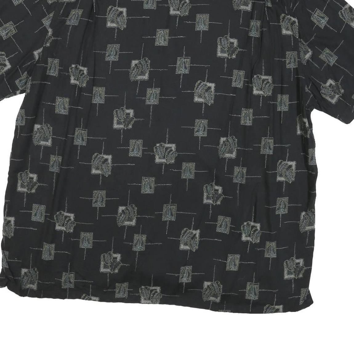 BATICK BAY Mens Black Pattern Rayon Shirt 2XL Casual Lightweight Summer Wear