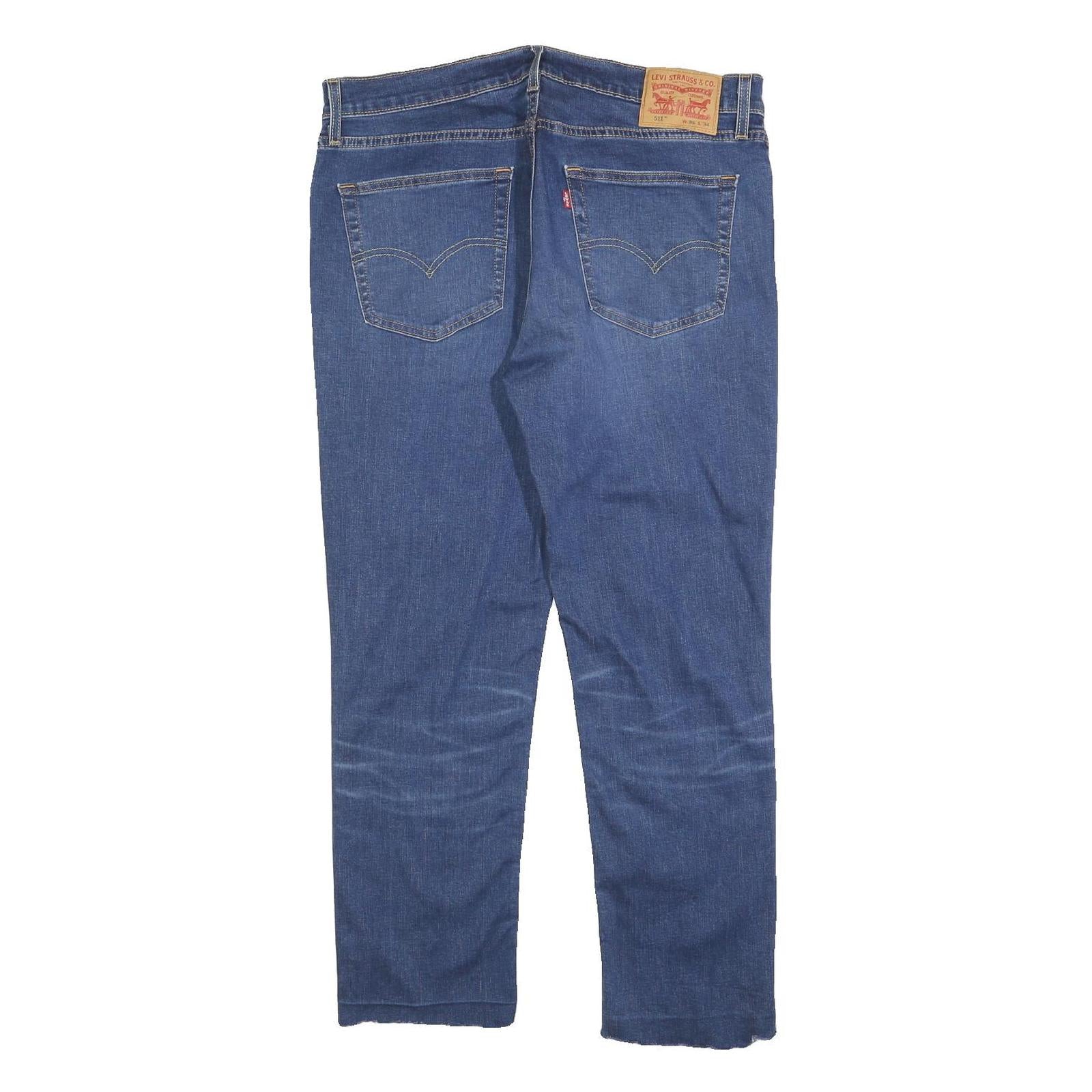 LEVI'S 511 Slim Mens Jeans Blue Slim Straight Denim Medium W36 L27 Classic Fit