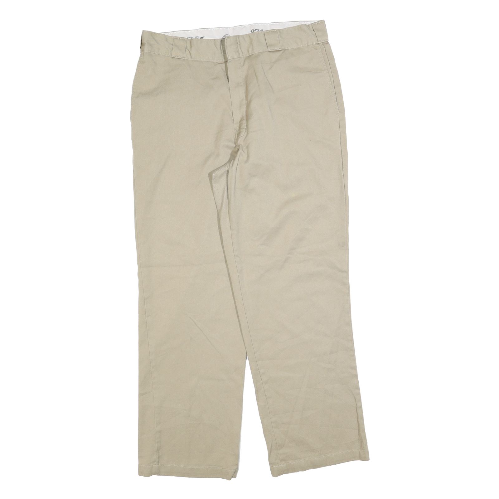DICKIES Mens Regular Fit Beige Cotton Blend Trousers W36 L32 Classic Workwear