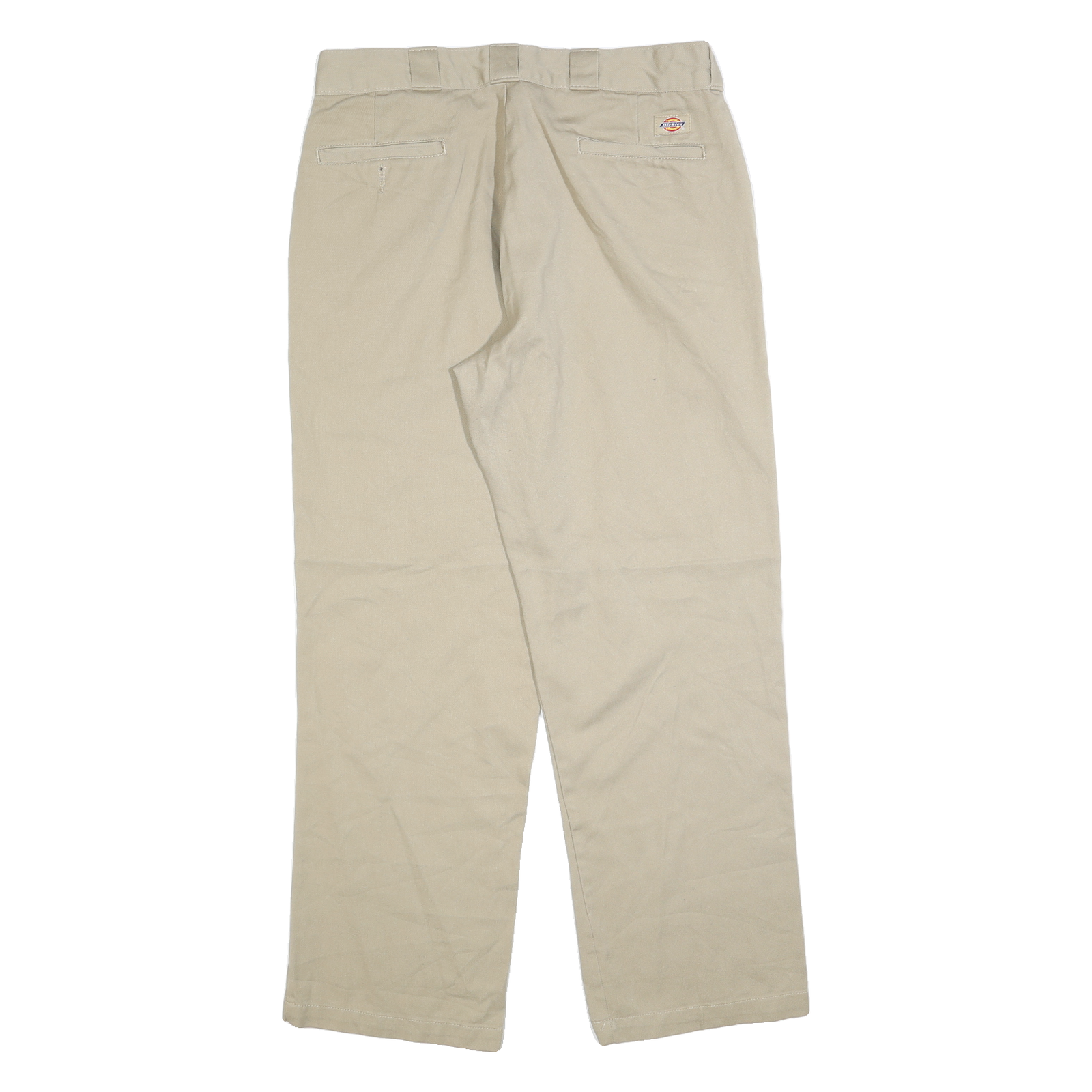 DICKIES Mens Regular Fit Beige Cotton Blend Trousers W36 L32 Classic Workwear