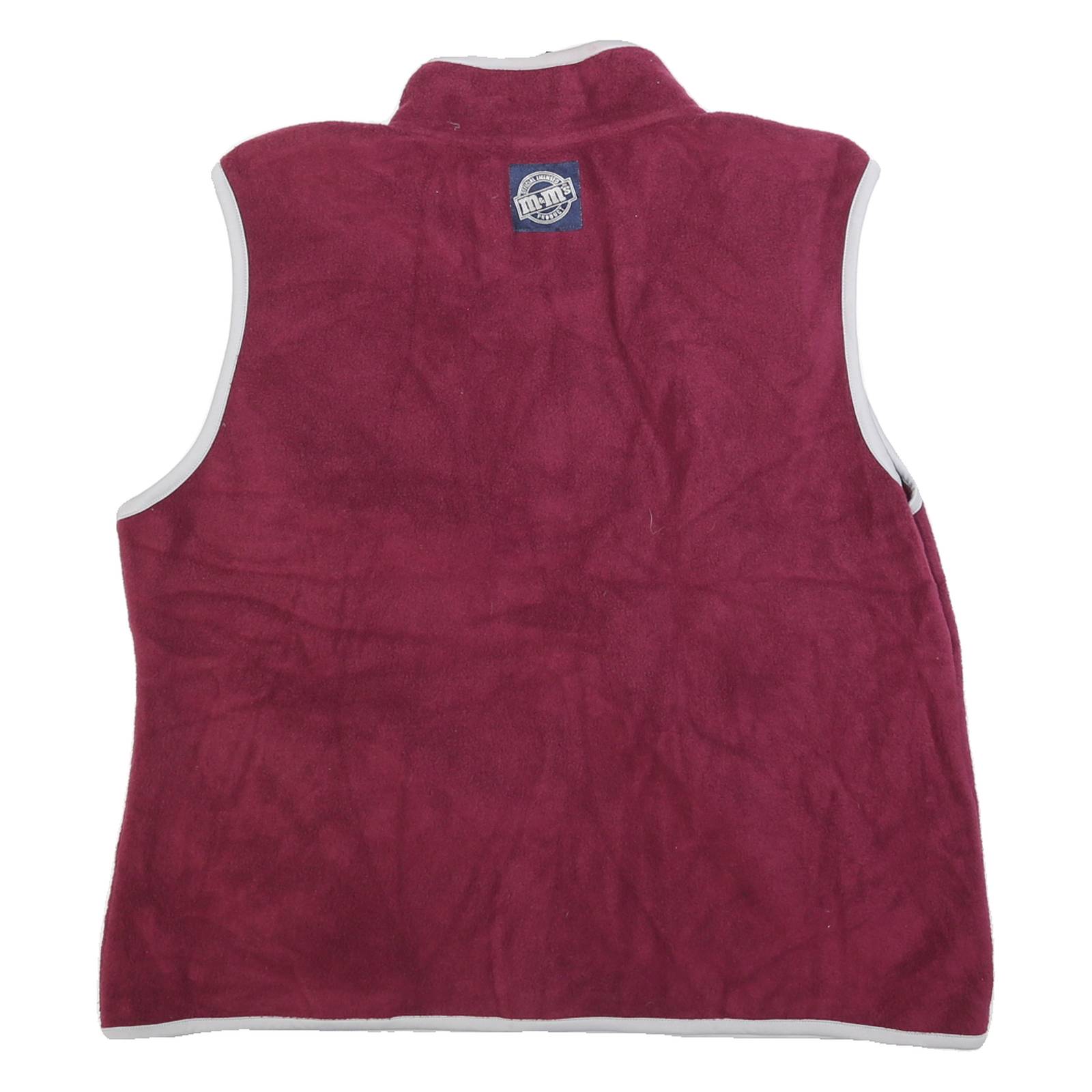 M&M'S Womens Maroon & Grey Patterned Sleeveless Zip Up Jumper XL Oh Nuts