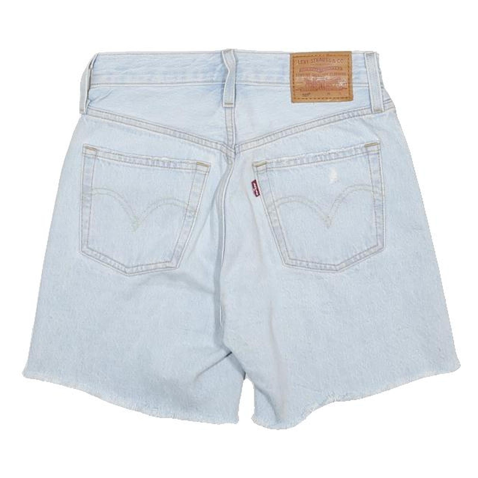 LEVI'S Womens Light Blue Denim Casual Shorts XS W23 Distressed Cut-Offs