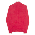 TOMMY HILFIGER Mens Jumper Red High Neck Tight Knit S