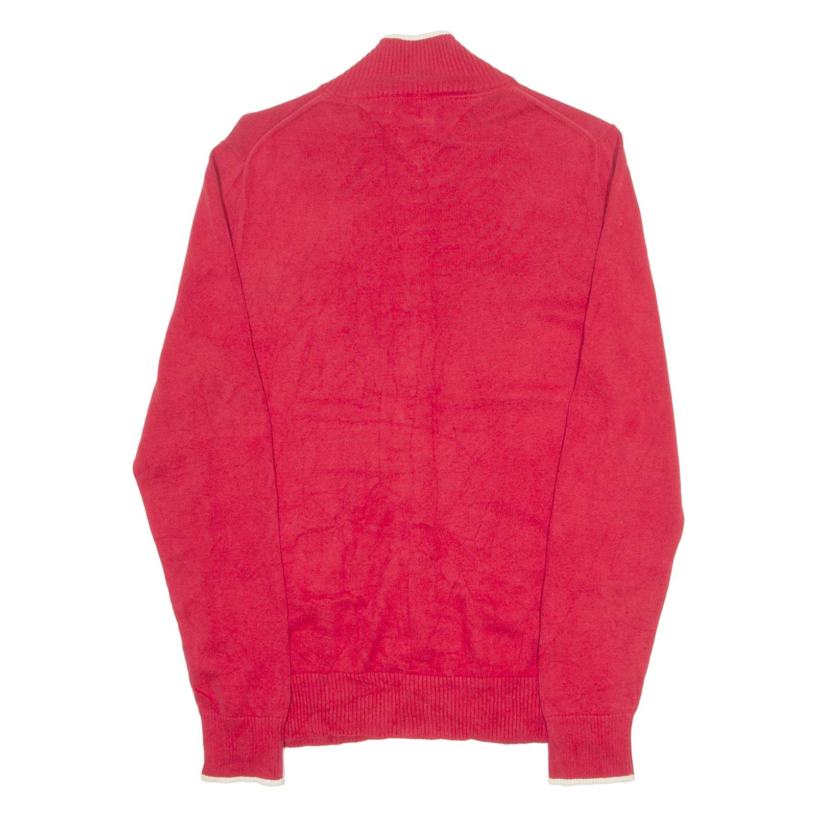 TOMMY HILFIGER Mens Jumper Red High Neck Tight Knit S